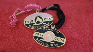 2 x Brighton Racecourse Enamel Horse Racing Passes 2014 & 2015 for sale on Ebay