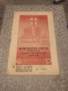 LINCOLN CITY V MANCHESTER UNITED 1954-55 PROGRAMME for sale on Ebay