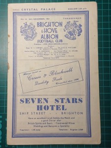 Brighton v Crystal Palace 1951 Vintage Football Programme 26/12/1951 Div 3 South for sale on Ebay