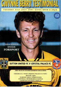 SUTTON UNITED v CRYSTAL PALACE 2001-02 GWYNE BERRY TESTIMONIAL for sale on Ebay