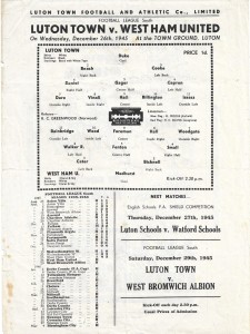 Luton Town v West Ham United 1945/46 Football League (South) for sale on Ebay