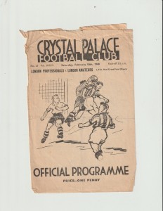 1939/40 London Professionals v Amateurs at Crystal Palace.RARE! for sale on Ebay
