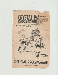 1939/40 League (South).Crystal Palace v Charlton Athletic. for sale on Ebay