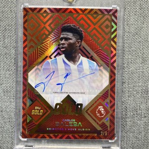 2025 Topps Gold Carlos Baleba Auto 2/5 Brighton / Manchester United for sale on Ebay