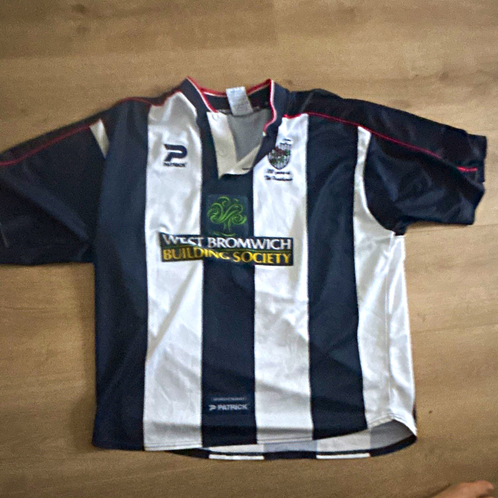 Patrick West Bromwich Albion Home Shirt Only Adults XL Black/White Striped for sale on Ebay
