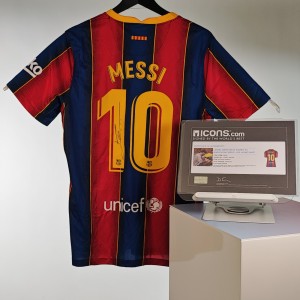 LIONEL MESSI BARCELONA 20/21 SIGNED JERSEY / JERSEY CERTIFIED BY ICONS COA for sale on Ebay