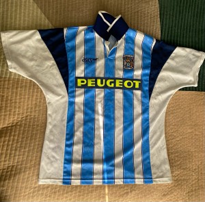 Asics Coventry City Home 91/92  Peugeot Short Sleeve shirt size XL VGC for sale on Ebay
