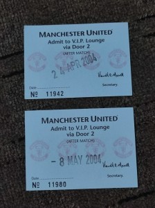 2 x Manchester United VIP Lounge Tickets 2004 Liverpool & Chelsea for sale on Ebay