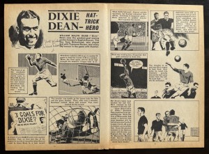 DIXIE DEAN signed 1950s Cartoon Comic photo feature EVERTON ENGLAND for sale on Ebay