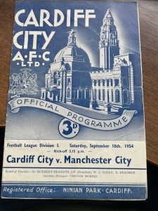 1954/55 CARDIFF CITY V MANCHESTER CITY - DIV.1 for sale on Ebay