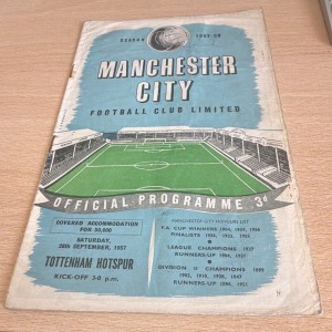 Manchester City v Tottenham Hotspur Official Programme 28/09/1957 1957-58 for sale on Ebay