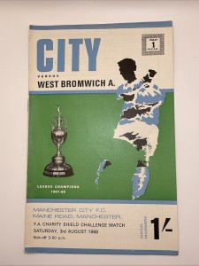Manchester City v West Bromwich Albion;  FA Charity Shield,  3rd August 1968 for sale on Ebay
