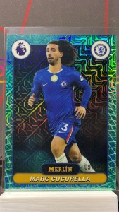 2025-26 Topps Merlin Premier League Marc Cucurella Aqua Mojo /199 Chelsea for sale on Ebay