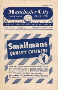 MANCHESTER CITY v SWANSEA 1950/51 DIVISION 2 for sale on Ebay