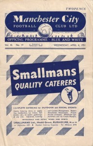 MANCHESTER CITY v QPR 1950/51 DIVISION 2 for sale on Ebay
