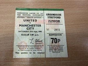 Manchester United V Manchester City - Ticket - 27/9/1980 Division 1 for sale on Ebay