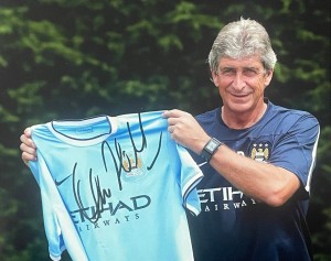 Manchester City ex Manager Manuel Pellegrini Hand Signed Photo Autograph COA for sale on Ebay
