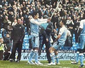 Manchester City Bernardo Corradi Joey Barton Hand Signed Photo Autograph COA for sale on Ebay