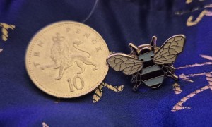MANCHESTER CITY PIN BADGE  - Blue  and Black Striped Manchester Bee for sale on Ebay