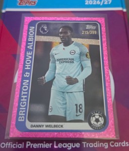 Topps Premier League Danny Welbeck Brighton #RT6 Retro Threads 215/399 26/27 for sale on Ebay
