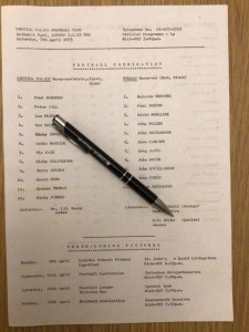 Crystal Palace Reserves v Fulham 7 April 1973 for sale on Ebay