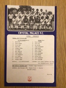 Crystal Palace Reserves v Fulham 18 February 1980 for sale on Ebay