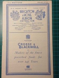 Brighton v Watford 1953 Vintage Football Programme 31/01/1953 Division 3 South for sale on Ebay