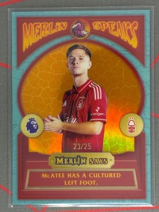 2025-26 Topps Merlin Premier League James McAtee MS Orange /25 Nottingham Forest for sale on Ebay