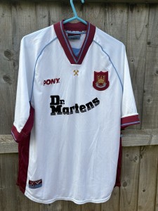 Pony West Ham United Size L White Football Shirt for sale on Ebay