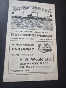 Grimsby Town v Sheffield Wednesday ~ League Two Division 1948/49 (NNB)~F/P for sale on Ebay