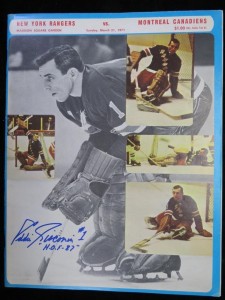1971 Rangers vs Canadiens Hockey Program signed by Ed Giamcomin on Cover for sale on Ebay