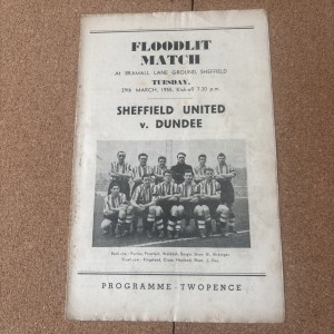 1956 Sheffield United V Dundee Floodlit Match for sale on Ebay
