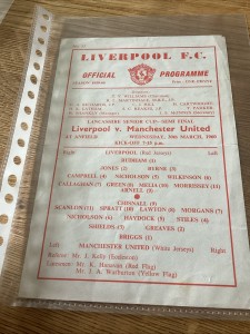 Liverpool v Manchester United 1959/60 Lancashire Cup Semi Final Single Sheet for sale on Ebay
