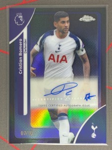 2025-26 Topps Chrome Premier League Cristian Romero Black Auto /10 Tottenham for sale on Ebay
