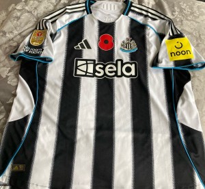 NEWCASTLE UNITED ADIDAS PLAYER  SPEC SHIRT WITH CARABAO CUP WINNERS/ POPPY. for sale on Ebay