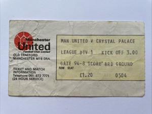 Rare 17th Nov 1979 Manchester United v Crystal Palace Match Ticket Stub 1979/80. for sale on Ebay