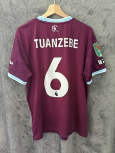 BURNLEY FC AXEL TUANZEBE MATCH WORN CARABAO CUP SHIRT VS CARDIFF for sale on Ebay