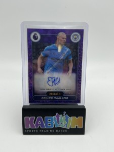 Erling Haaland Auto /8 Topps Merlin PL 2026 Manchester City Scorcerers Purple for sale on Ebay