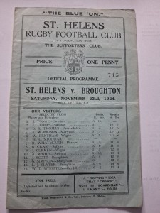 St Helens v Broughton Rangers 22 November 1924 Very Rare Rugby League Programme for sale on Ebay