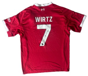 FLORIAN WIRTZ Rare Hand Signed 25/26 Liverpool Home Football Shirt #7 COA for sale on Ebay