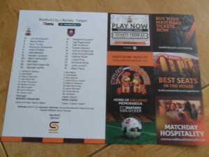 BRADFORD CITY VS BURNLEY COLOUR T/SHEET 26/08/26 CARABAO CUP 2ND ROUND MUST L@@K for sale on Ebay